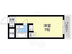 レバンガAP新大阪イースト ワンルームの間取図画像