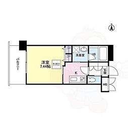 レジディア新大阪2 1Kの間取図画像