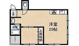 第6エンシン北大阪ビル 1LDKの間取図画像