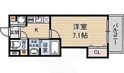 リエート東三国 1Kの間取図画像