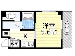 ハイツシグマ2 1Kの間取図画像