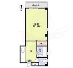 ハイム沙羅 1Kの間取図画像