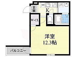 フジパレス大桐5番館 1Kの間取図画像