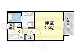 ShowDo上新庄 1Kの間取図画像