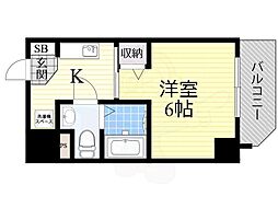 GrandPacific十三元今里 1Kの間取図画像