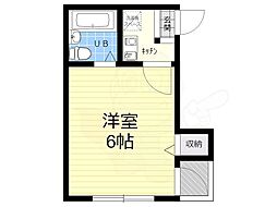 コートダルジャン2 1Kの間取図画像