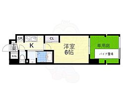 Luxe東三国west 1Kの間取図画像