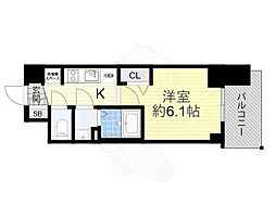 プレサンス新大阪ストリーム 1Kの間取図画像