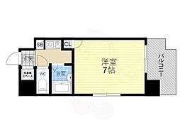 シティライフ新大阪 1Kの間取図画像