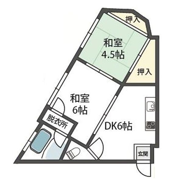 大阪府大阪市淀川区野中南１丁目(賃貸マンション2DK・4階・28.00㎡)の写真 その2