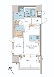 ソルティア新川崎モアグラン 1DKの間取図画像
