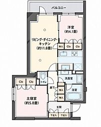 GREENPARK文京千石 2LDKの間取図画像