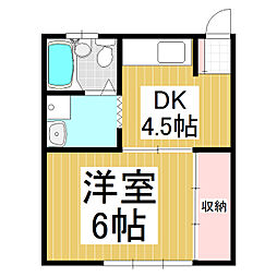 メゾン柏原B 1DKの間取図画像