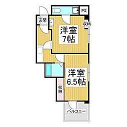 あすみ桜 2Kの間取図画像