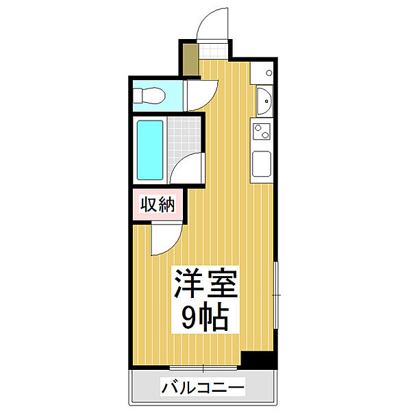 タクビル3 ｜長野県飯田市松尾常盤台(賃貸マンション1R・5階・24.84㎡)の写真 その2