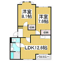 リナシメント福岡  ｜ 長野県駒ヶ根市赤穂（賃貸アパート2LDK・2階・64.27㎡） その2