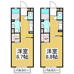 ARCADIA緑ヶ丘 SOLO 1Kの間取図画像