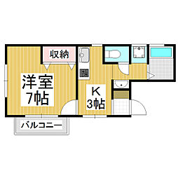 フジメゾンダシナ 1Kの間取図画像