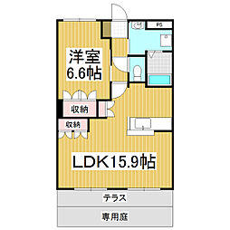 シャルマンハウス 1LDKの間取図画像