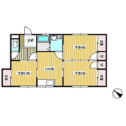 長谷川アパート 3DKの間取図画像