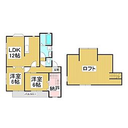 下田ハイツ飯沼 2SLDKの間取図画像