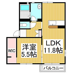 フォーレスアーサーA 1LDKの間取図画像
