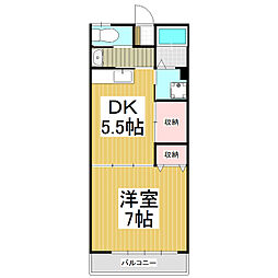 ベルメゾン高松 1DKの間取図画像
