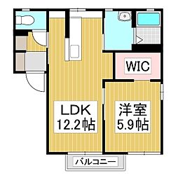 シャーメゾン羽場B 1LDKの間取図画像