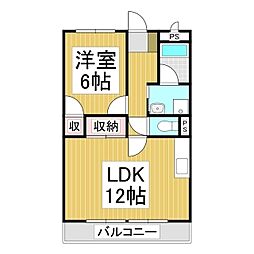 サープラスツートキワ美沢台A 1LDKの間取図画像