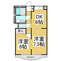 ロイヤルマンション優 2DKの間取図画像