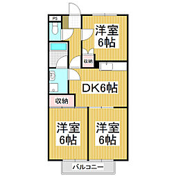 サープラススリーKハウス 3DKの間取図画像
