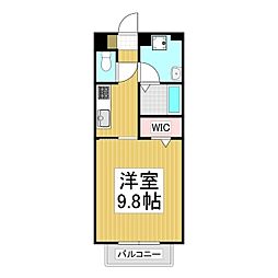 カサベルデ 1Kの間取図画像
