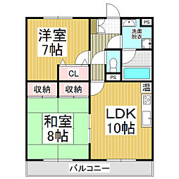レジデンス市田 2LDKの間取図画像