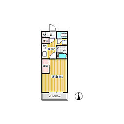 リポージシンエツA 1Kの間取図画像