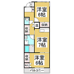 メゾンドタキザワ 2DKの間取図画像