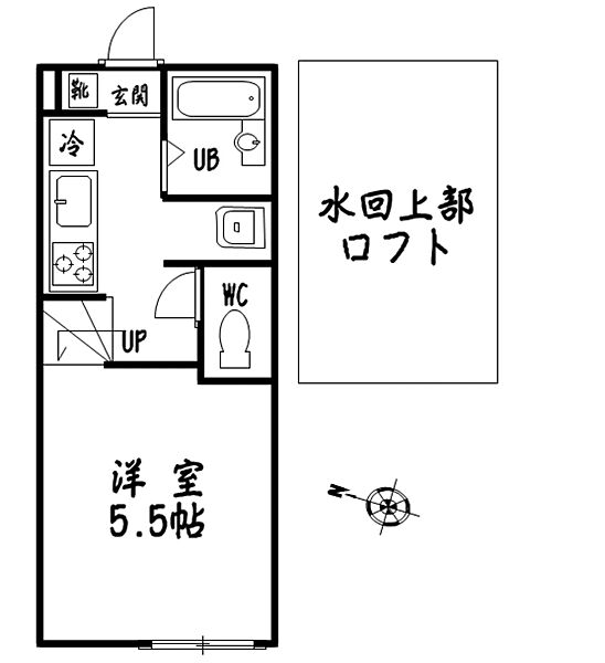 神奈川県横浜市中区本牧緑ケ丘(賃貸アパート1K・2階・19.04㎡)の写真 その2