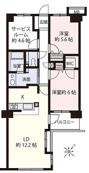 メゾンエクレーレ志村三丁目 106｜東京都板橋区前野町５丁目(賃貸マンション2SLDK・1階・69.14㎡)の写真 その2