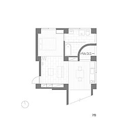 三組坂flat 1LDKの間取図画像