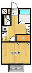 津田沼ハイツ 1Kの間取図画像