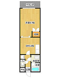 カスティール・イン宇都宮 1DKの間取図画像