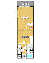 カスティール・イン宇都宮 1DKの間取図画像