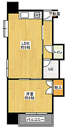 大建ハイツ菅原 1LDKの間取図画像