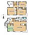 間取り：【間取り図】1階1LDK、2階3部屋の4LDKです。1階2階にトイレがあるので便利ですね。