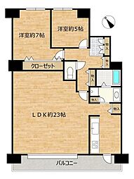シアス羊ケ丘通り 2LDKの間取図画像