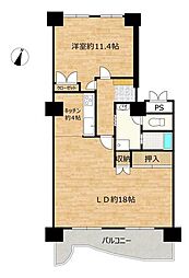 ルーベデンス藻岩A 1LDKの間取図画像