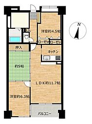 ネオハイツ桑野3 3LDKの間取図画像