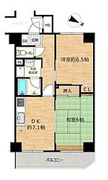 ダイアパレス渡里町 2DKの間取図画像