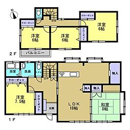 那須塩原市下厚崎　戸建て 5LDKの間取り