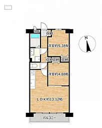 ダイアパレス高崎ガーデンステージ 2LDKの間取図画像