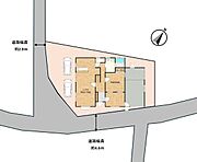 【区画図】敷地内にはお車2台お停めいただけます。